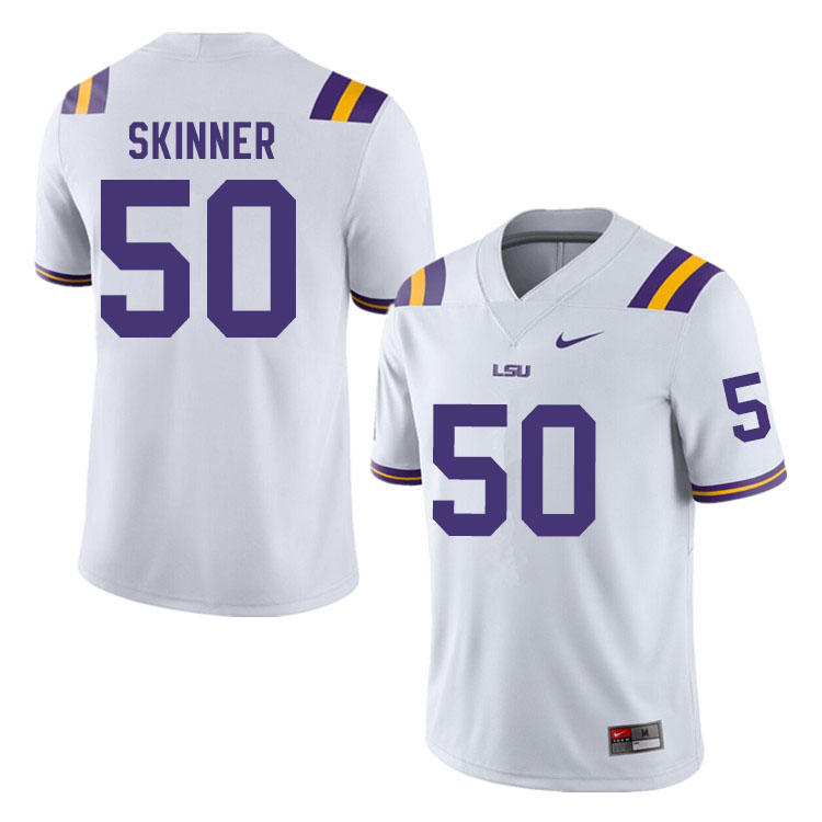 Men #50 Quentin Skinner LSU Tigers College Football Jerseys Sale-White